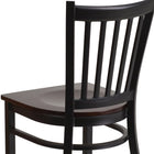 Flash Furniture HERCULES Series Black Vertical Back Metal Restaurant Chair - Walnut Wood Seat-.625'' Thick Plywood Seat