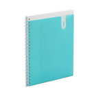 Poppin 3-Subject Pocket Spiral Notebook - Aqua-3 Subject includes 2 dividers and 120 ruled sheets with micro-perforated pages