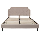 Flash Furniture Brighton King Size Tufted Upholstered Platform Bed - Beige Fabric-Platform Bed
