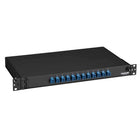 Black Box JPM380A Rackmount Fiber Panels, 1U, Loaded with (24) Single-Mode/Multimode Connectors, LC, 12 Duplex-Enclosure
