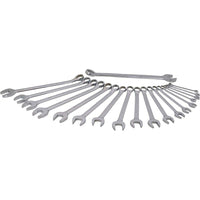 Gray Tools 19 Piece 12 Point Metric, Mirror Chrome & Satin, Combination Wrench Set, 9mm-36mm-Contains Sizes: 9, 10, 12, 13, 16, 18, 19, 21, 22, 23, 24, 25, 26, 27, 28, 29, 30 , 32, 36mm.