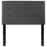 Flash Furniture Lennox Tufted Upholstered Twin Size Headboard - Grey Vinyl-Contemporary Style