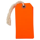 JAM Paper Gift Tags with String, Medium, 4 3/4" x 2 3/8", Neon Red, 100 Pack-Neon Red Cardstock