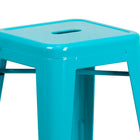 Flash Furniture 24" High Backless Crystal Teal-Blue Indoor-Outdoor Counter Height Stool-Stacks up to 10 Chairs High