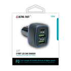 LBT Power Stream 30W Triple-port PD Car Charger - Black-18W USB-C port will quickly and efficently charge any USB-C device.