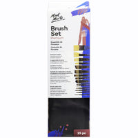 Mont Marte Premium 15-Brush Set with Wallet-15  Pack preimum brush set