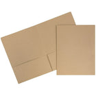 JAM Paper Premium Paper Cardstock Two Pocket Presentation Folders, Brown Kraft Paper Bag, 12 Pack (5166617481g)-Size: 9" x 12"