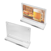 Futech CTS0194 Countertop Magnetic Acrylic Sign Holder - 5-1/2" x 7" x 2" - Clear - 10 Pack-The CTS0194 Magnetic Countertop Sign Holder features a clear acrylic construction. The two acrylic pieces holds the print material in between for displaying purposes. This item is great for advertising, showcasing, or for personal use.