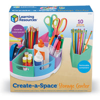 Learning Resources Create-A-Space Storage Center - Pastel-Desk storage: All-in-one storage center features all the space you need to keep your classroom, playroom or office clutter free.