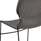 Flash Furniture HERCULES Series Grey Full Back Stack Chair with Black Powder Coated Frame-Supportive Front Cross Brace
