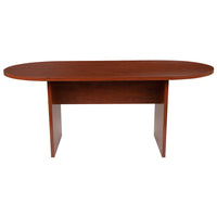 Flash Furniture 6 Foot (72 inch) Oval Conference Table - Cherry-Commercial Meeting Table