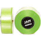 JAM Paper Double Faced Satin Ribbon, 1.5 Inch Wide x 25 Yards, Lime Green, 2 Pack (808SAligr25g)-Lime green