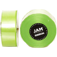 JAM Paper Double Faced Satin Ribbon, 1.5 Inch Wide x 25 Yards, Lime Green, 2 Pack (808SAligr25g)-Lime green