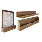 kieragrace Muskoka Cantu Shelf, Irwin Shelf w/ Corkboard, Pugh Shelf - Walnut, Set of Three, 36", 19", 36"-Set of 3 wall shelves