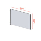 Mark Maker Rod Sneeze Guard - 30" W x 23.5" H panel 1/4" Clear Acrylic and 24" high aluminum rod set - no pass through-Made from 1/4” clear acrylic.