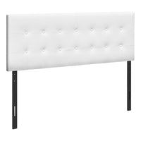 Monarch Specialties 6002Q Queen Size Headboard - White Leather-Look-Product dimensions: 47.5 inches H x 63 inches L x 3 inches D