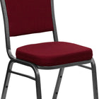 Flash Furniture HERCULES Crown Back Stacking Banquet Chair in Burgundy Fabric - Silver Vein Frame-Upholstered Back and Seat