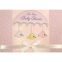 Rosedale 5-1/2" x 8" For Your Baby Shower Greeting Cards And Envelopes, 6 Pack (19661)-Printed on premium uncoated card stock