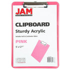 JAM Paper Plastic Clipboards, 9" x 13", Pink, 2 Pack (340926883g)-Made from plastic