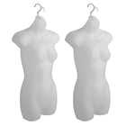 Eddie's Female Hanging 3/4 Torso Forms - PVC -  Frosted - 2 Pack (155727-2)-Female Hanging 3/4 Torso Forms