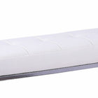 Plata Decor Cisne Chrome Bench with Leather Top - White-Weight Capacity: 250 lbs
