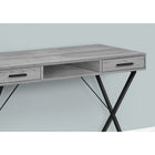 Monarch Specialties 7792 42" Computer Desk - Grey/Black Metal-This grey wood-look desk features a contemporary X-design black metal base that ensures sturdiness