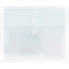 JAM Paper Plastic Envelopes with Button & String Tie Closure & 2 Dividers - Letter Booklet - 12 3/4" x 10 1/2" - Clear - 24 Pack-Size: 12.75" L x 10.5" W x 1.5" H