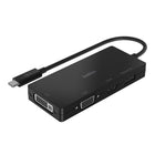 Belkin USB-C To HDMI - VGA - DVI - Display Port Adapter - Black-Single adapter provides 4K HDMI, DVI port, 4K DisplayPort, and VGA Port