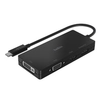 Belkin USB-C To HDMI - VGA - DVI - Display Port Adapter - Black-Single adapter provides 4K HDMI, DVI port, 4K DisplayPort, and VGA Port