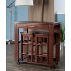 Winsome Fremont 3-Piece Space Saver Cart Set, 2 Chairs, Walnut (94331)-Dimensions: 31.7"H x 30.6"W x 31.5"D